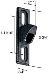 CRL 3/4" Wide Black Lock Keeper; 1-11/16" Screw Hole