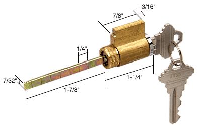 Cylinder Lock for Schlage, 1-1/4"  Long Cylinder