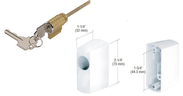 Key Cylinder Housing Kit, 1-3/4" Screw Holes, White