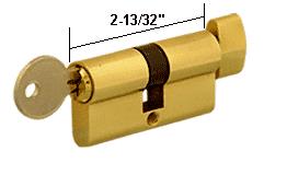 CRL Polished Brass Keyed Alike Cylinder Lock with Thumbturn