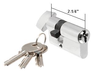 CRL Matte Chrome Keyed Cylinder Lock with Thumbturn