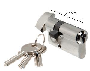 CRL Brushed Stainless Keyed Cylinder Lock with Thumbturn