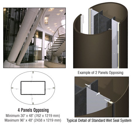 CRL Custom Oil Rubbed Bronze Standard Series Elliptical Column Covers Four Panels Opposing