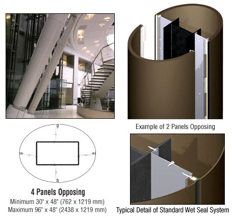CRL Custom Brushed Bronze Standard Series Elliptical Column Covers Four Panels Opposing