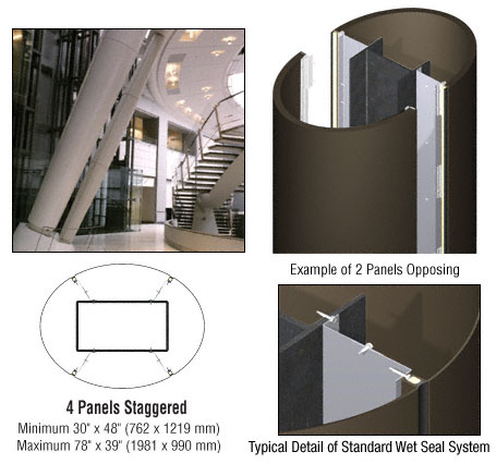 CRL Custom Oil Rubbed Bronze Standard Series Elliptical Column Covers Four Panels Staggered
