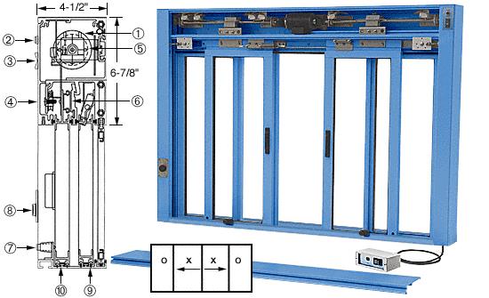 CRL Custom Size Painted Finish All Electric Fully Automatic Deluxe Sliding Service Window - Aluminum Full Bottom Track