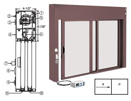 CRL 48" x 36" Duranodic Bronze All Electric Fully Automatic Deluxe Sliding Service Window - "XO"