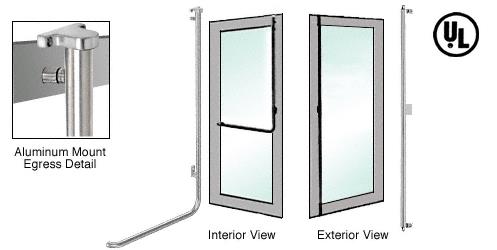 CRL Brushed Stainless Right Hand Reverse Swing Aluminum Door Mount Retainer Plate "F" Exterior Top Securing Electronic Egress Control Handle
