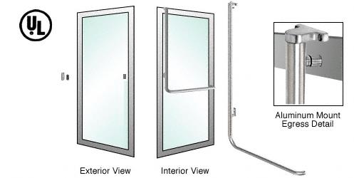 CRL Brushed Stainless Left Hand Reverse Swing Aluminum No Cylinder "Z" Exterior Top Securing Electronic Egress Control Handle
