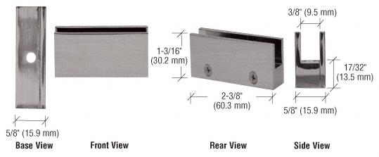 CRL Brushed Nickel Face Plate Glass Clamp for 1/4" to 5/16" Glass