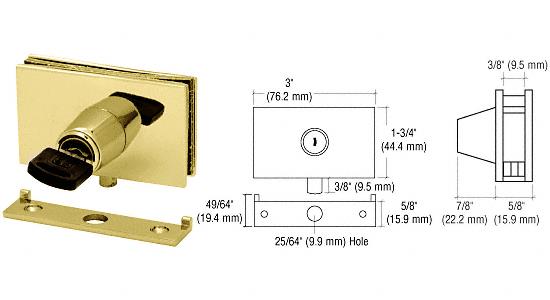 CRL Brass Square Plunger Lock With Strike