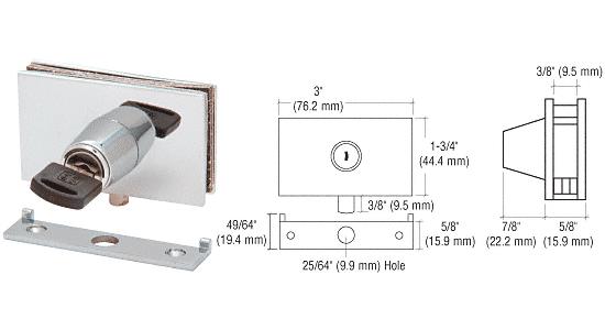 CRL Chrome Square Plunger Lock With Strike