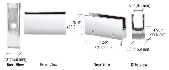 CRL Chrome Face Plate Glass Clamp for 1/4" to 5/16" Glass