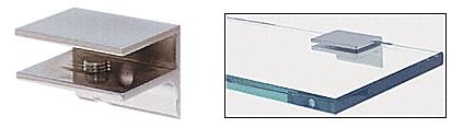 CRL Chrome Finish Solid Brass Square Glass Shelf Clamp with Support Leg
