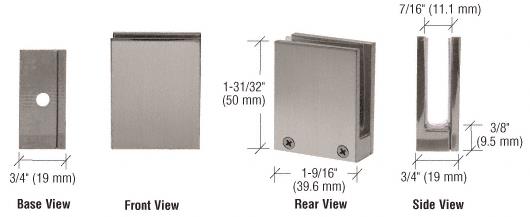 CRL Brushed Nickel Face Plate Glass Clamp for 1/4" to 3/8" Glass