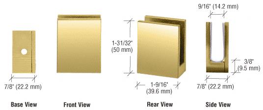 CRL Brass Face Plate Glass Clamp for 3/8" to 1/2" Glass