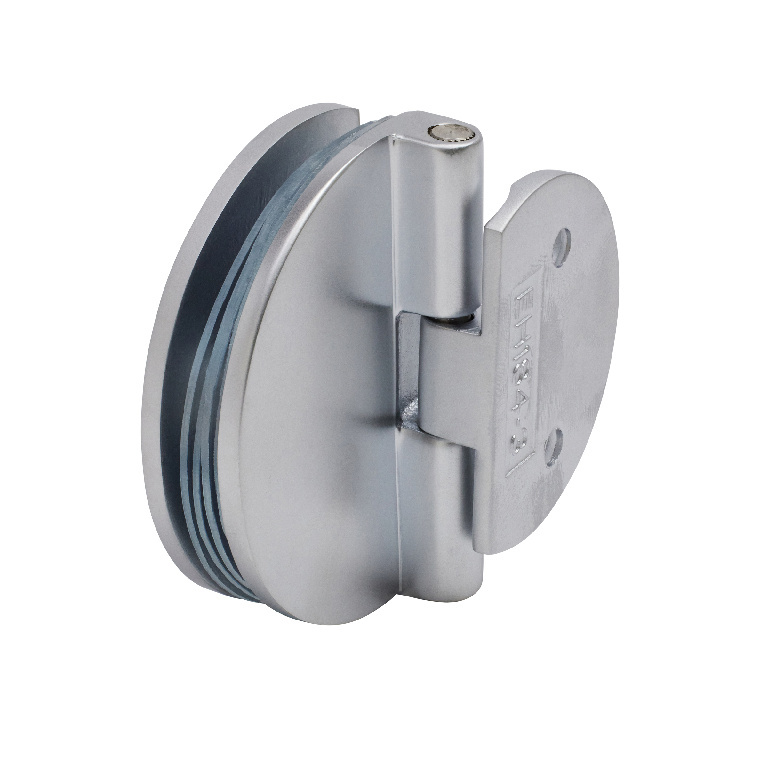 CRL Satin Chrome Half Round Light Duty Frameless Shower Door and Cabinet Hinge - Package