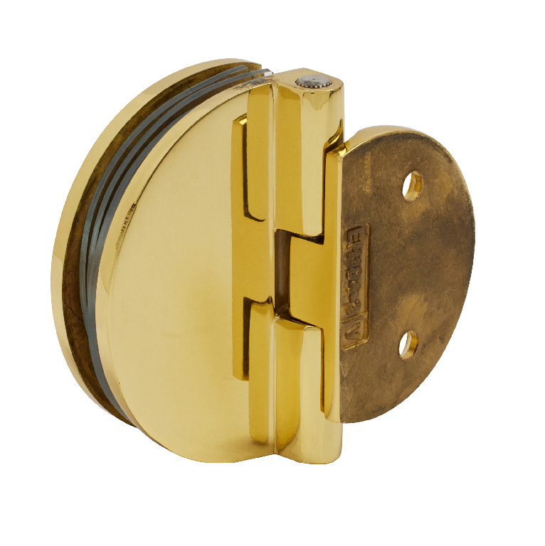 CRL Brass Half Round Light Duty Frameless Shower Door and Cabinet Hinge - Package