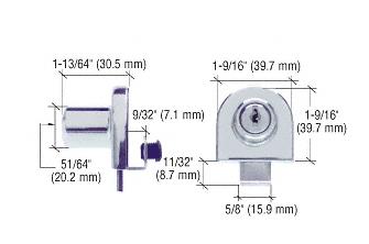 CRL Chrome Single Glass Door Lock