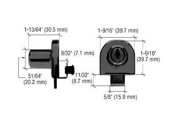 CRL Black Chrome Single Glass Door Lock