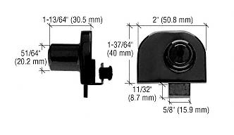CRL Black Chrome Double Glass Door Lock