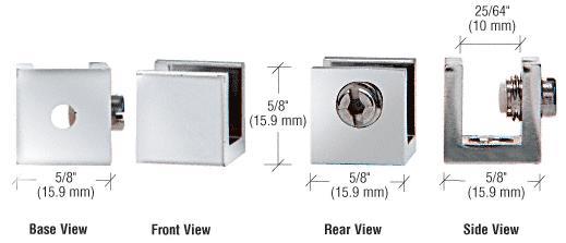CRL Chrome Small Set Screw Glass Shelf Clamp for 1/4" to 5/16" Glass - Package of 10