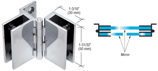 CRL Frameless Set Screw Triple Mirror Hinge - Package