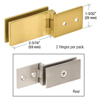 CRL Brass Square Corner Light Duty Frameless Shower Door and Cabinet Hinge - Package
