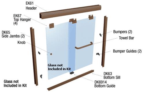 CRL Oil Rubbed Bronze 60" x 60" Suite "EK" Series Shower Door Kit