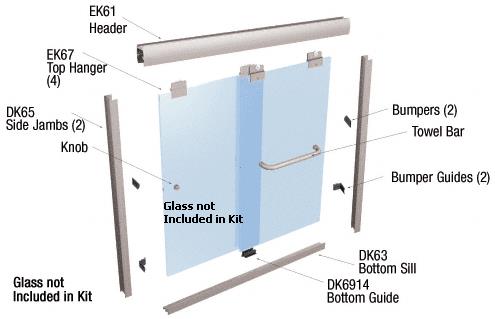 CRL Brushed Nickel 60" x 60" Suite "EK" Series Shower Door Kit
