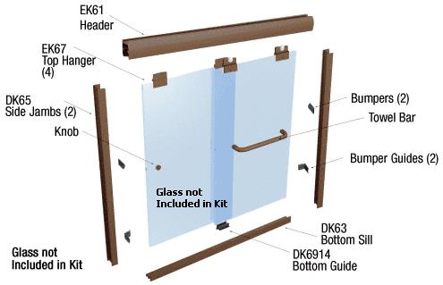 CRL Oil Rubbed Bronze 60" x 72" Suite "EK" Series Shower Door Kit