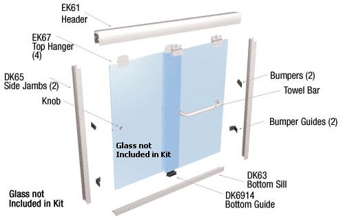 CRL Brite Anodized 60" x 72" Suite "EK" Series Shower Door Kit