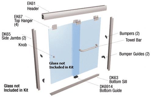 CRL Brushed Nickel 60" x 72" Suite "EK" Series Shower Door Kit