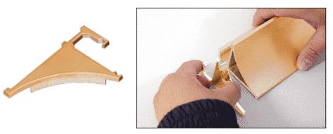 CRL Brite Gold Anodized End Cap for 1/4" Aluminum Shelving Extrusion - Pair
