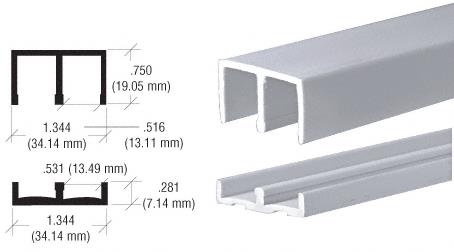 CRL Plastic Track and Upper Guide for 1/2" Sliding Panels - 6 ft long