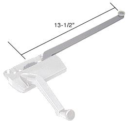 CRL Left Hand White Casement Window Operator Surface Mount with 13-1/2" Arm
