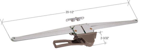 CRL Window Operator, Single Pull Lever, Bronze, 20-1/2" Arms, 2-3/32" Escutcheon Projection, LH