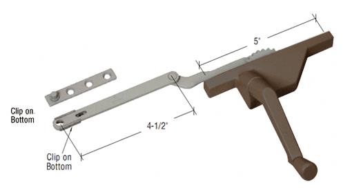 Left Hand Bronze Dyad Casement Window Operator 4-1/2" Link Arm