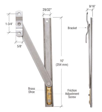CRL Friction Adjuster, 10" Track Length, Heavy Duty