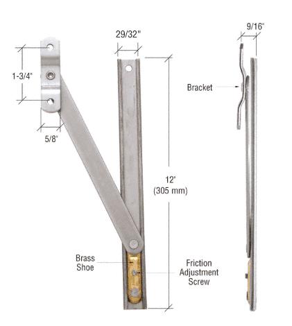 CRL Friction Adjuster, 12" Track Length, Heavy Duty