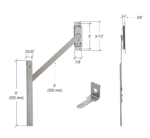 CRL 8" Window Limit Device With Key Release