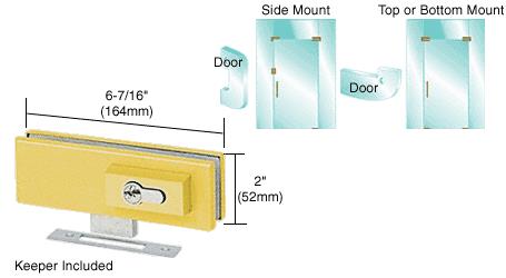 CRL Polished Brass Finish EUR Series Complete Patch Lock Including Cylinder