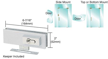 CRL Polished Stainless Finish EUR Series Complete Patch Lock Including Cylinder