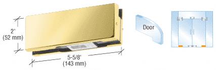 CRL Polished Brass Finish Mid-Size Bottom Door Patch for Use with 3/8" Glass