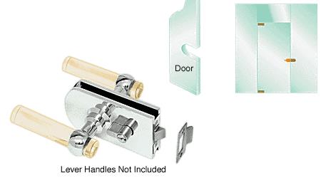 CRL Brushed Stainless Finish Center Housed Lever Latch with European Keyhole Style Lock