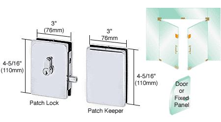 CRL Brushed Stainless Finish EUR Series Center Housed Patch Lock