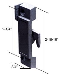 Black Sliding Window Lock; 2-1/4" Screw Holes for Guaranteed Products Windows