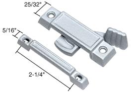 CRL Window Sash Lock, 2-1/4" Screw Holes, 7/16" Latch Projection, Chrome