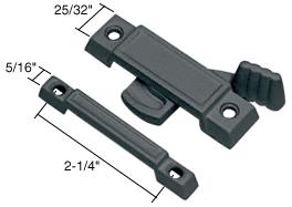 CRL Window Sash Lock, 2-1/4" Screw Holes, 7/16" Latch Projection, Black