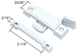 CRL Window Sash Lock, 2-1/4" Screw Holes, 7/16" Latch Projection, White
